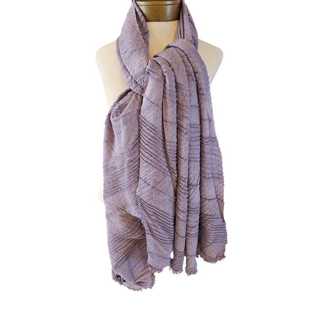 Echo Purple Diagonal Pleated Scarf Wrap with Eyelash Fringe Bloomingdales